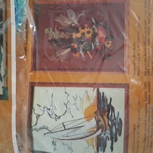 2 Stitchery kits 12x 16.  Sailboat and Wooden Decoy. Kit only opened for photogr